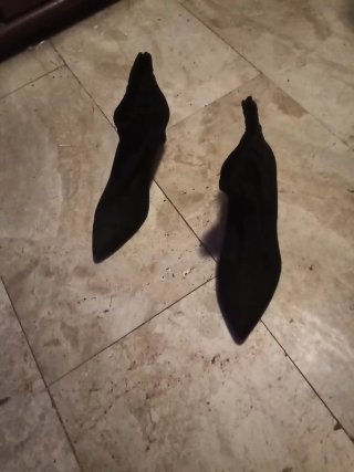 Botines tacón fino negros talla 41