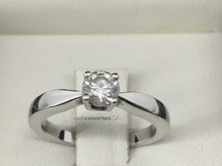 sortija oro 18k con piedra con diamante
