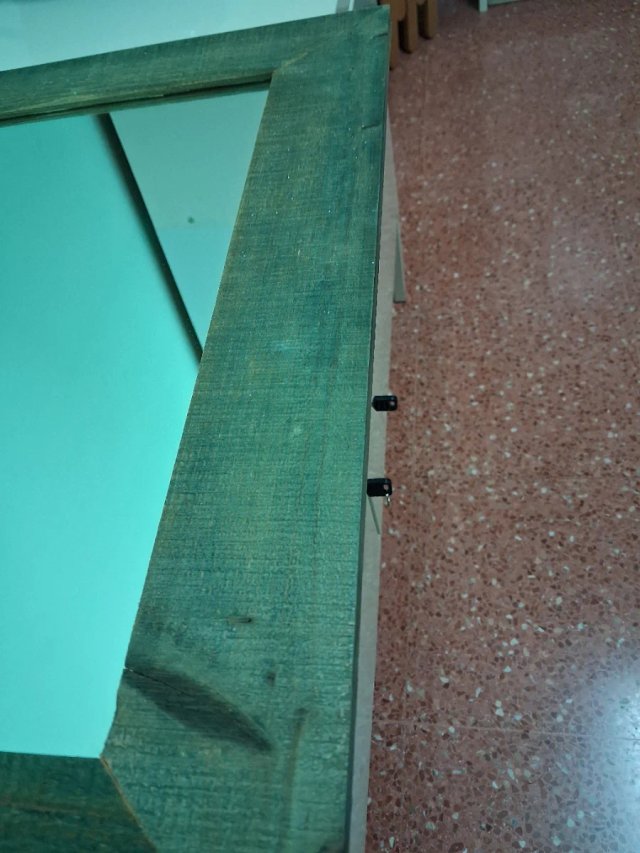 Espejo Marco Madera verde azulado