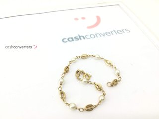 pulsera oro 18k con piedra con perla