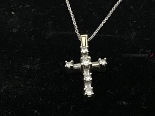 cadena oro 18k con piedra con diamante 18cm