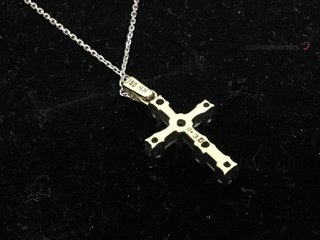 cadena oro 18k con piedra con diamante 18cm