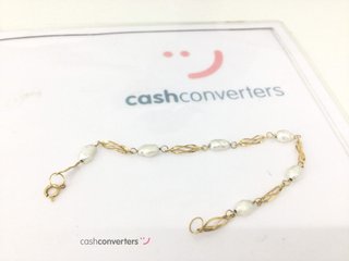 pulsera oro 18k con piedra con perla