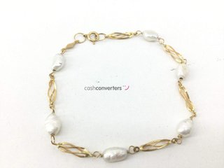 pulsera oro 18k con piedra con perla