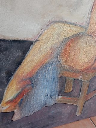 Cuadro Mujer sentada Ángel Grávalos 1973