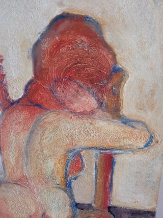 Cuadro Mujer sentada Ángel Grávalos 1973