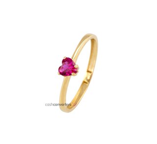 anillo oro 18k con piedra con rubi