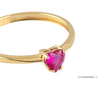 anillo oro 18k con piedra con rubi