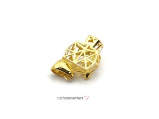 colgante oro 18k con piedra con esmeralda
