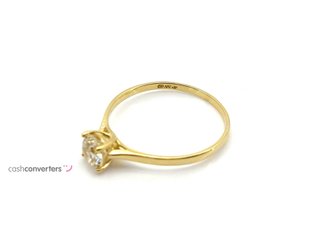 sortija oro 18k con piedra con circonita