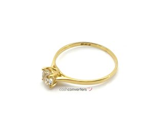 sortija oro 18k con piedra con circonita t. 15 (17,52 mm)