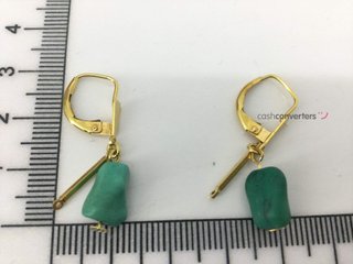 pendientes oro 14k con piedra con circonita