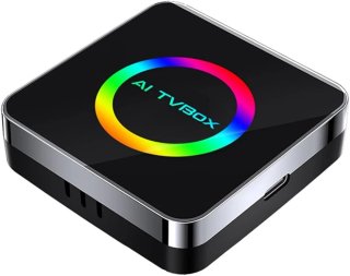 Caja TV AI con luz LED circular
