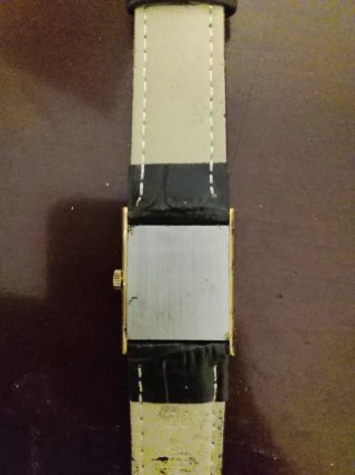 Orologio Omega al quarzo dorato con cinturino nero