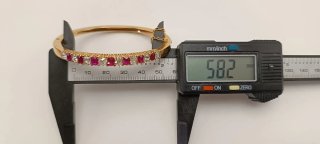 Brazalete de Oro 18k con Rubíes y Diamantes.