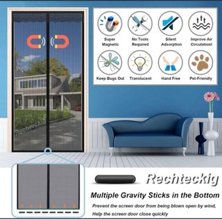 2x MAGNETIC SCREEN DOOR (125 cm. x 200 cm.)