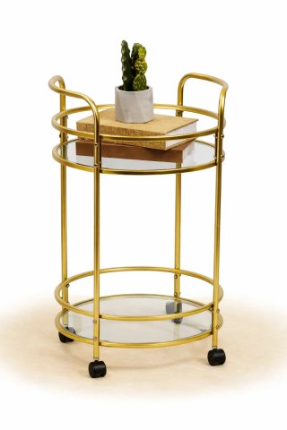 Carrello bar oro e trasparente