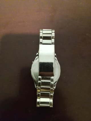 Reloj Peace Quartz Digital Plata y Azul