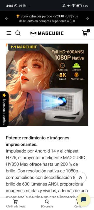Proyector Magcubic HY350 MAX