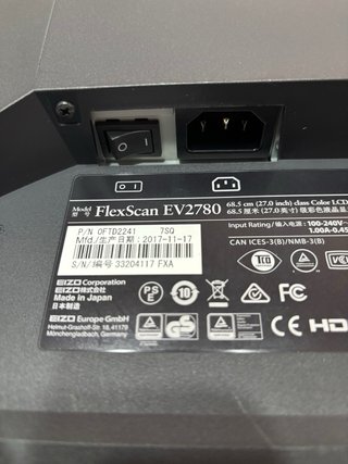 Monitor Eizo FlexScan EV2780 Negro