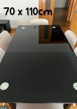 Mesa de comedor 70x110cm cristal y metal