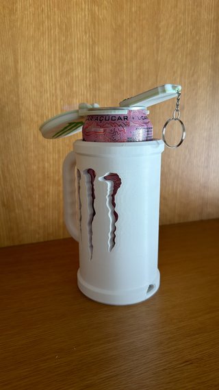 Caneca Porta-Latas Monster Energy + Tampa + Prenda