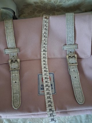 Borsa a tracolla rosa e argento