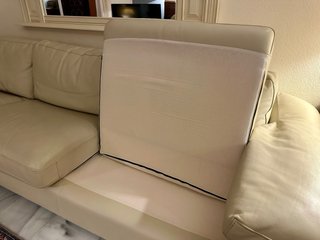 Sofá Chaise Longue Piel Beige