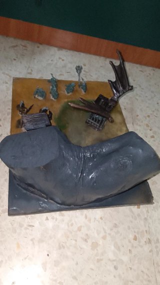 Escenografía de guardias del castillo de fuego
