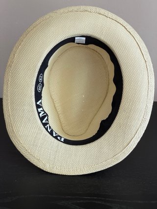 Sombrero tipo Panamá Beige y Negro