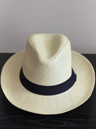 Sombrero tipo Panamá Beige y Negro