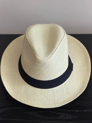Sombrero tipo Panamá Beige y Negro