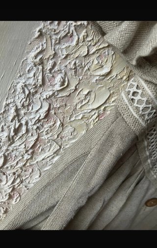 Vestito in lino beige con tasche