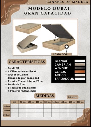 Canapé Dubai Gran Capacidad Madera