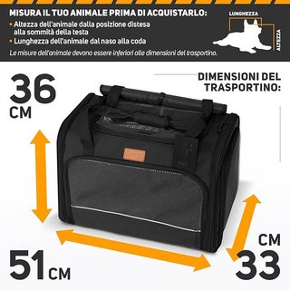 Trasportino per Cani e Gatti 51x36x33