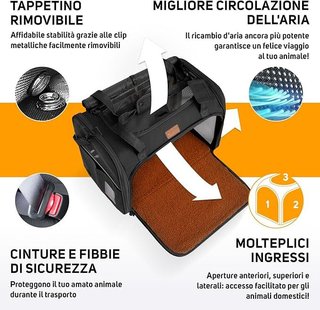 Trasportino per Cani e Gatti 51x36x33