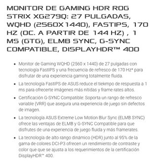 Monitor gaming ASUS ROG Strix XG279Q 27" 1440p