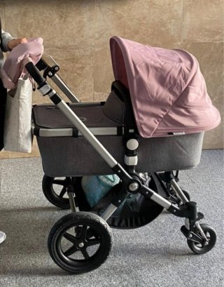 Carro Bugaboo gris y rosa