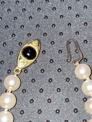 Espectacular Collar de perlas ónix con baño oro