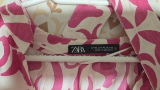 Vestido Zara Estampado Rosa Talla M