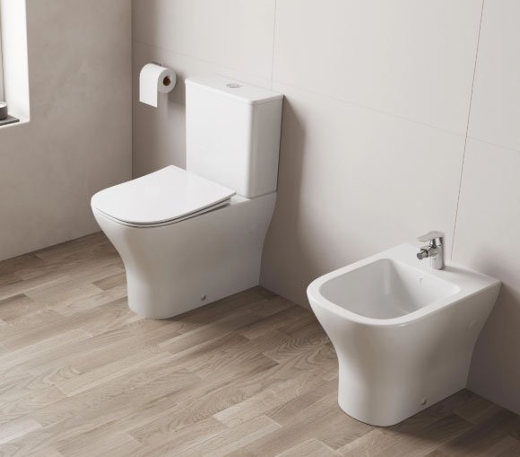 Inodoro Compacto Roca Rimless Tapa Amortiguada