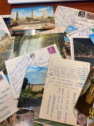 Lotto di cartoline antiche con francobolli