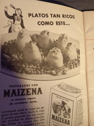 Antiguo libro de recetas de maizena