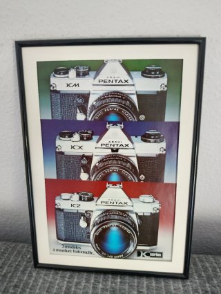 Annunci vintage Pentax anni '70 incorniciati