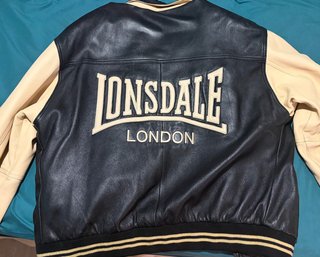 Chaqueta Lonsdale London Cuero Negra y Beige