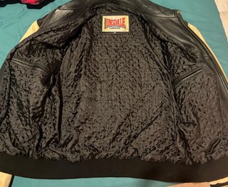 Chaqueta Lonsdale London Cuero Negra y Beige