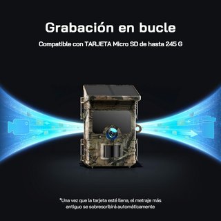 WOLFANG WT03 Cámara WiFi 4K 68MP Solar 5200mAh