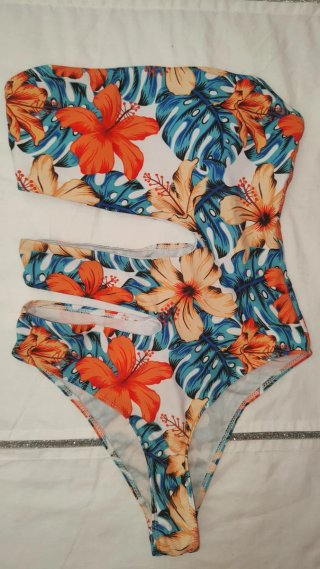 Costume intero floreale taglia S