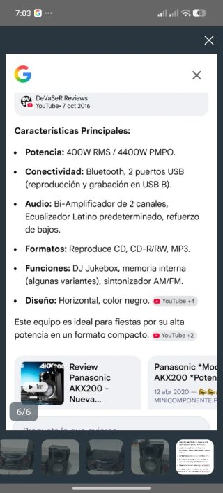 Equipo de música Panasonic Negro