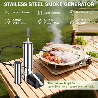 LIROPAU Generador Humo Acero Inox doble tubo bomba